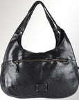 Spaghetti Western Swc189Blk Tote Vintage Handmade Drum Dyed Genuine European Cowhide Leather Women Bag Western Handbag Purse