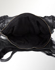 Spaghetti Western Swc189Blk Tote Vintage Handmade Drum Dyed Genuine European Cowhide Leather Women Bag Western Handbag Purse
