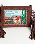 American Darling ADBGA204 Clutch Genuine Leather Women Bag Western Handbag Purse