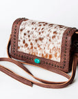 ADBG683A American Darling Hand Tooled Hair On Genuine Leather Women Bag Western Handbag Purse