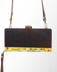 American Darling Wristlet Bag, Hand-Painted Genuine Leather, Western Vegetable Tanned Full Grain Leather Wallet Bag