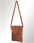 Vintage Genuine Leather Crossbody Bag for Men & Women – Rustic Brown Messenger Shoulder Bag