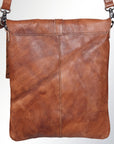 Vintage Genuine Leather Crossbody Bag for Men & Women – Rustic Brown Messenger Shoulder Bag