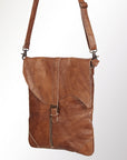 Vintage Genuine Leather Crossbody Bag for Men & Women – Rustic Brown Messenger Shoulder Bag