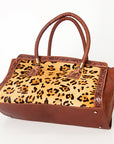 American Darling ADBGI174A Tote Hand Tooled Hair On Genuine Leather women bag western handbag purse