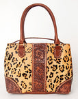 American Darling Tote Hand Tooled Hair On Genuine Leather Women Bag Western Handbag Purse