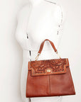 American Darling ADBGI176A Briefcase Hand Tooled Genuine Leather women bag western handbag purse