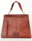 American Darling Leopard Print Leather Western Handbag with Top Handle