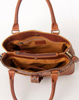 American Darling Tote Hand Tooled Hair On Genuine Leather Women Bag Western Handbag Purse