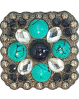 Western Screw Back Square Antique Finish Concho Cowgirl Hilason