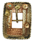Western Screw Back Floral rope Buckle Copper Cowgirl Hilason