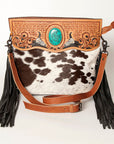 American Darling Clutch Hand Tooled Saddle Blanket Fabric Genuine Leather Western Women Bag Handbag Purse | Purses for Cute