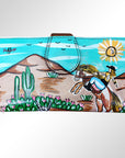 American Darling Wristlet Bag, Hand-Painted Genuine Leather, Western Vegetable Tanned Full Grain Leather Wallet Bag