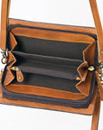 American Darling Organiser Hair-On Hand Tooled Genuine Leather Women Bag Western Handbag Purse