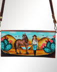 American Darling Wallet Hair on Full Grain Genuine Leather Western Women Bag | Handbag Purse Travel Clutch