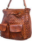 Never Mind Nmbgm126 Bucket Vintage Handmade Genuine Cowhide Leather Women Bag Western Handbag Purse