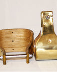 Bar H Equine Western Horse Heavy-Duty Brass Bounded Wooden Stirrups