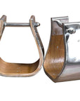 Bar H Equine Western Horse Heavy-Duty Nickle Plated Wooden Stirrups