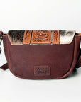 American Darling ADBGZ390A Cross Body Hand Tooled Hair On Genuine Leather women bag western handbag purse
