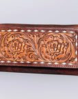 Genuine Leather Handcrafted Tooled Wallet And Western Style Wristlet Bag For Women