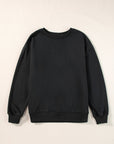 Solid Drop Shoulder Crewneck Pullover Sweatshirt