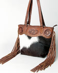 American Darling ADBGZ396C Tote Hand Tooled Hair On Genuine Leather women bag western handbag purse