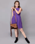 American Darling ADBGZ279A Cross Body Hand Tooled Hair On Genuine Leather women bag western handbag purse