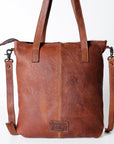 American Darling ADBGZ434B Tote Hand Tooled Hair On Genuine Leather women bag western handbag purse