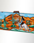American Darling Wristlet Bag, Hand-Painted Genuine Leather, Western Vegetable Tanned Full Grain Leather Wallet Bag