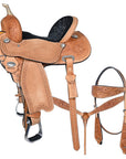 Hilason Western Horse Barrel Racing Trail American Leather Saddle Tan Tack