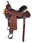 Hilason Western Horse Barrel Racing Trail American Leather Saddle Dark Brown Tack
