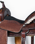 Hilason Western Horse Barrel Racing Trail American Leather Saddle Dark Brown Tack