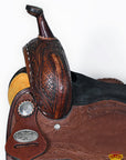 Hilason Western Horse Barrel Racing Trail American Leather Saddle Dark Brown Tack