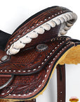 Hilason Western Horse Barrel Racing Trail American Leather Saddle Dark Brown Tack