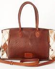 American Darling Duffel Hand Tooled Hair On Genuine Leather Women Bag Western Handbag Purse