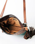 American Darling ADBG873 Clutch Hand Tooled Crocodile Embossed Genuine Leather Women Bag Western Handbag Purse