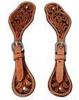 Bar H Equine Leather Spurs Straps for Adults - Western Womens Spur Straps for Horse Riding, Barrel Racing, Show, and Rodeo