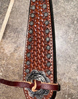Bar H Equine Western Horse Genuine Leather Hand Tooled One Ear Headstall Dark Brown