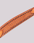 BAR H EQUINE Western Horse Basket Weave Genuine Leather Breast Collar Tan