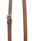 Bar H Equine Horse Genuine Leather Tie Downs Snap Ends Brown