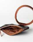 American Darling ADBGZ335A Wristlet Hand Tooled Hair On Genuine Leather women bag western handbag purse