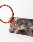 American Darling Wristlet Hand Tooled Hair On Genuine Leather Western Women Bag | Handbag Purse Travel Clutch