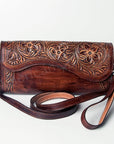 American Darling ADBGZ490 Wallet Hand Tooled Genuine Leather Women Bag Western Handbag Purse