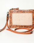 American Darling Wallet for Women, Hand Tooled Floral Leather, Vegetable-Tanned Full Grain Western Clutch with YKK Zipper