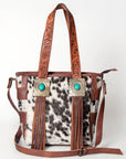 American Darling Tote Bag for Women, Hair-On Cowhide Western Bag, Premium Full Grain Leather with Fringes & YKK Zipper
