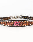 Bar H Equine American Leather Horse Saddle Tack One Ear Headstall | Breast Collar | Browband Headstall | Wither Strap | Tack Set for Horses Tropical Chaya Collection