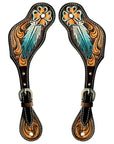 Durable Handcrafted PremiumLeather Spur Straps For Women Western Riding Show Rodeo