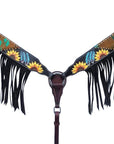 Bar H Equine American Leather Horse Saddle Tack One Ear Headstall | Breast Collar | Browband Headstall | Wither Strap | Tack Set for Horses BER118