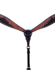 Bar H Equine Horse LeatherLeaf Hand Carved One Ear Headstall Brown