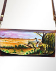 American Darling Wallet Hair on Full Grain Genuine Leather Western Women Bag | Handbag Purse Travel Clutch